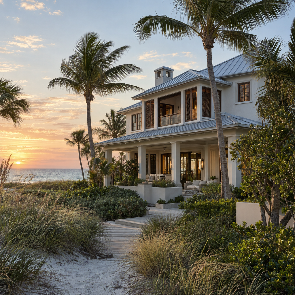 boca-grande-coastal-home-character-yZLJMe Elegant Boca Grande coastal home framed by palms and sea oats